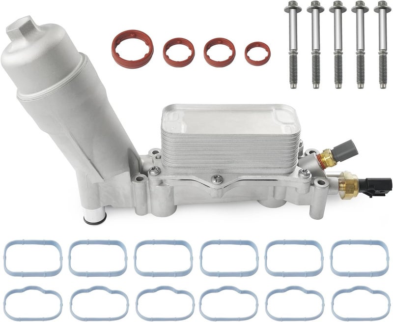 ZARDETO 926-959 Upgrade Aluminum Engine Oil Filter Housing Oil Cooler Kit for 2017-2018 Jeep Wrangler Grand Cherokee Dodge Challenger Charger Journey Caravan Durango Chrysler 200 300 Ram ProMaster 3.6 926-876 - Image 1